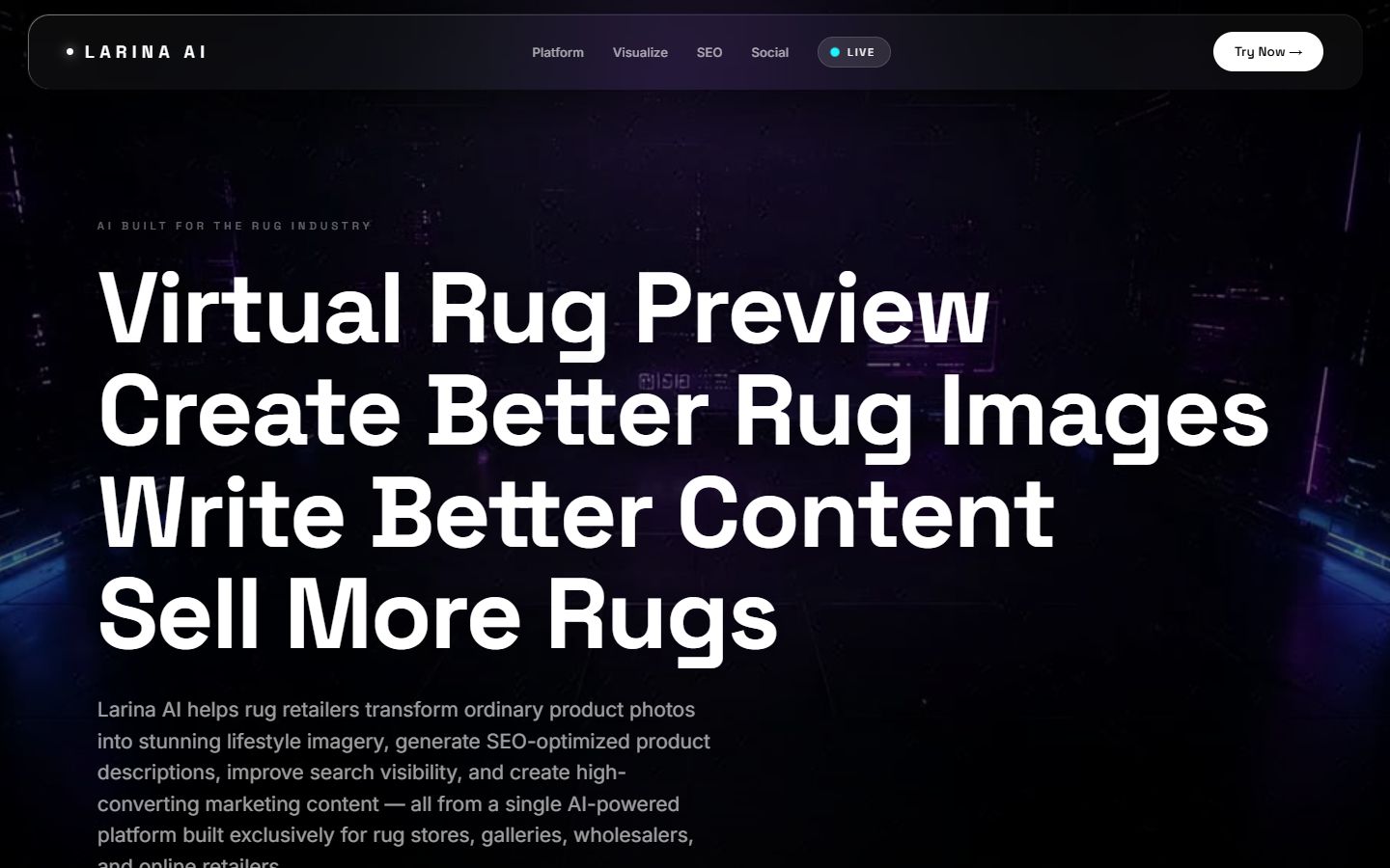 Larina AI for Rug Dealers 3 larina.ai platform