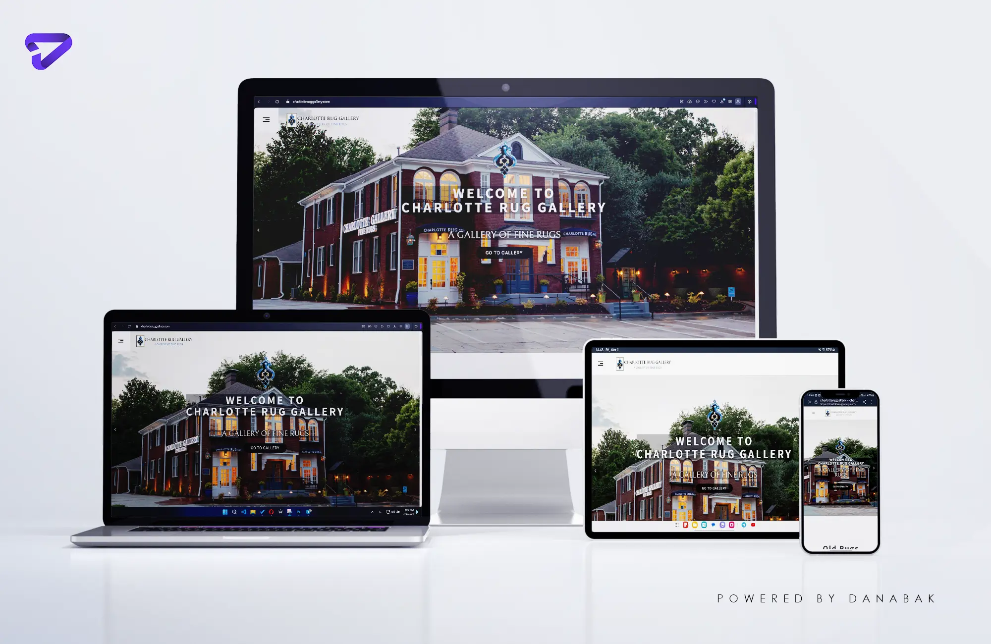 Charlotte Rug Gallery website by Danabak