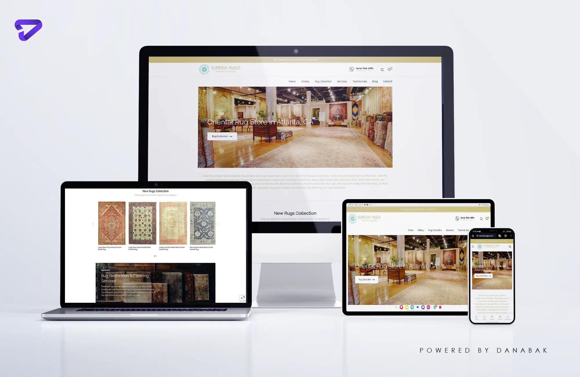 Surena Rugs website by Danabak