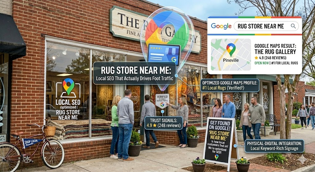 Rug Store Near Me: Local SEO That Actually Drives Foot Traffic 1 Rug Store Near Me: Local SEO That Actually Drives Foot Traffic