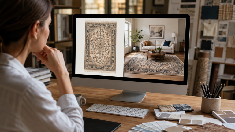 Can AI Really Generate Accurate Room Scenes From a Rug Photo?